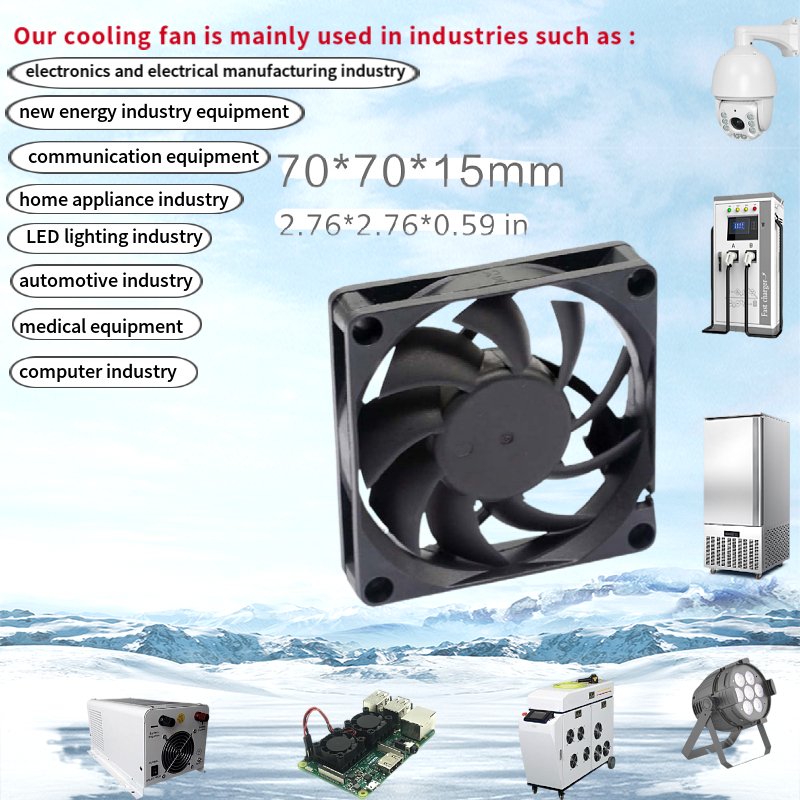 70x70x15mm 3inch DC12V 24V Ventilateur Small 70mm 4300RPM Exhaust Fans Incubator Fan Mini air Dust Blower Plastic Cooling Fan