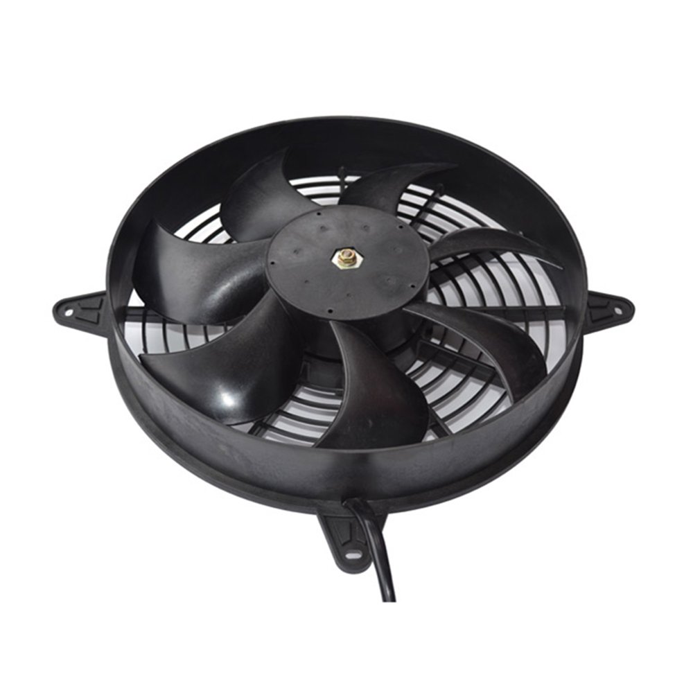 12 Inch Black Bus Air Conditioner Blower Radiator Truck Car Fan 12V and 24V Suction air Condenser Fan