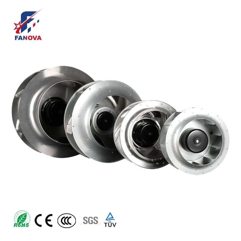Oem 310mm 48V AC EC DC Brushless Backward Curved Centrifugal Blower Fan with Low Noise Aluminum Alloy Blade Ball Bearing