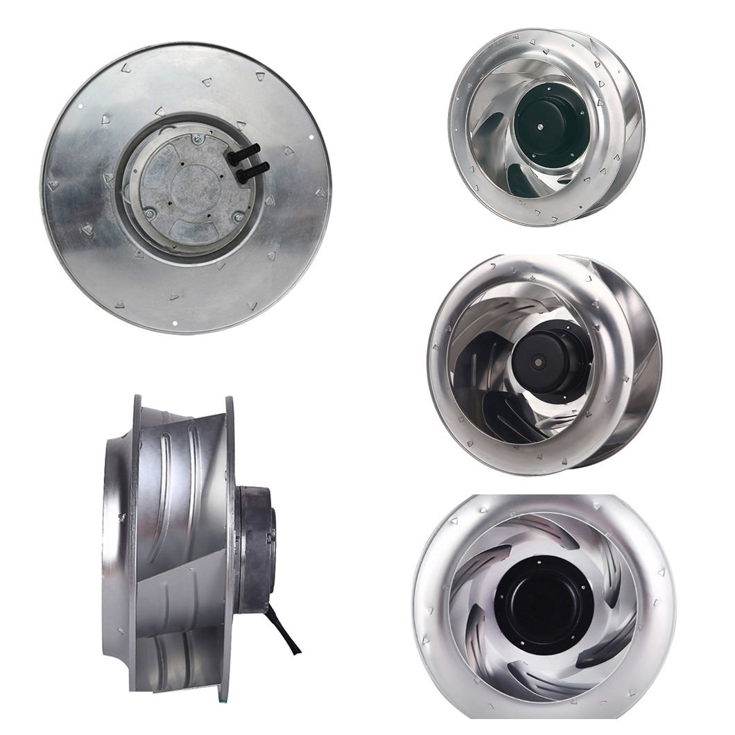 Oem 310mm 48V AC EC DC Brushless Backward Curved Centrifugal Blower Fan with Low Noise Aluminum Alloy Blade Ball Bearing
