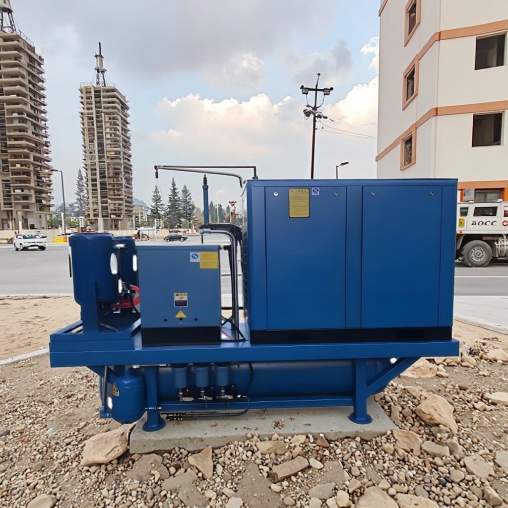 High Quality 4-in-1 Integrated 5.5kw/7.5hp Air Compressor 380V/50Hz Fixed Speed Low Price Dryer + Tank Filters Featuring Engine