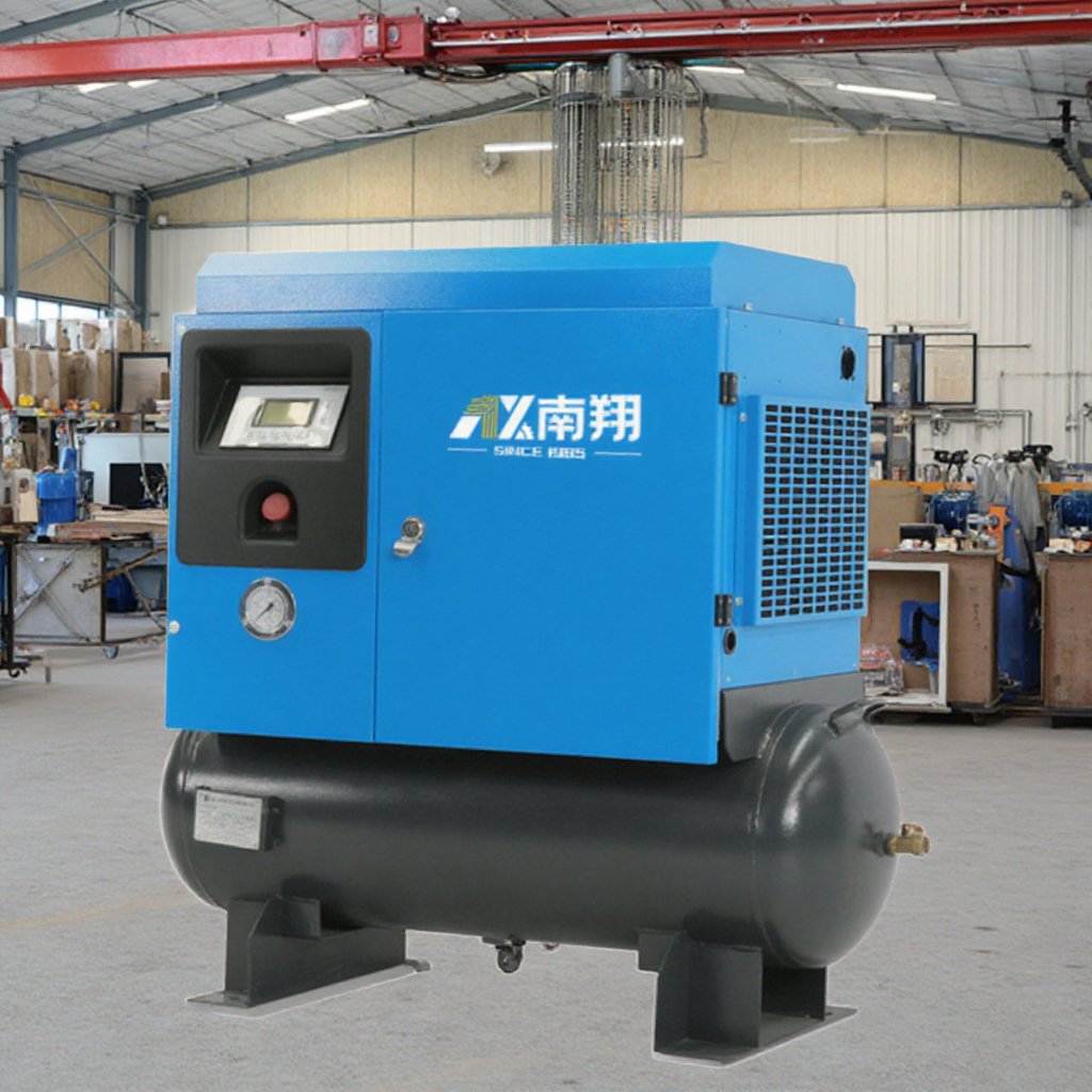 Nanxiang Low Noise Air Compressor Portable 2 in 1 Type 10hp Air Compressor 7.5kw Silent Air Compressor With Tank for Industrial