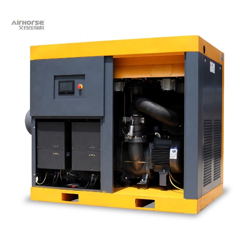 Two-stage Compression 75kw 100hp air Compressor with Dual Motor Dual air End Inverter 37kw 55kw VSD Screw air Compressor