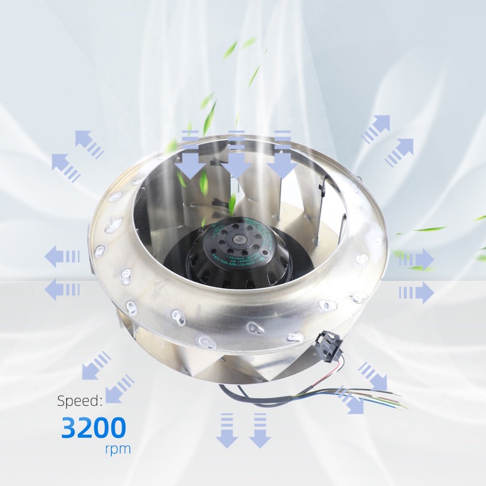 ebmpapst R2D250-AM20-09 400V AC 170W 0.3A 250mm 2700RPM Blower Centrifugal Cooling Fans for Inverter with Thermal Sensor