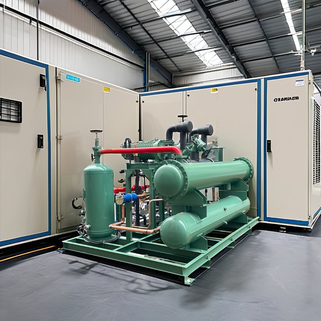 Jiangsu Huarui Low Temperature 70HP Screw Compressor Air-cooled Single Screw Condensing Unit Refrigeration Equipment