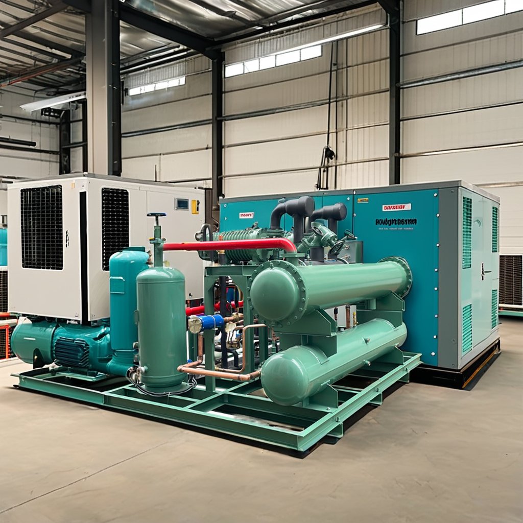 Jiangsu Huarui Low Temperature 70HP Screw Compressor Air-cooled Single Screw Condensing Unit Refrigeration Equipment