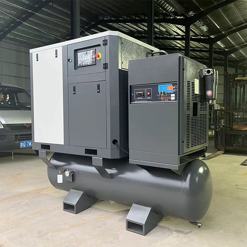 3.7Kw 5Hp 4 in 1 Screw Type Air Compressor With Air Tank