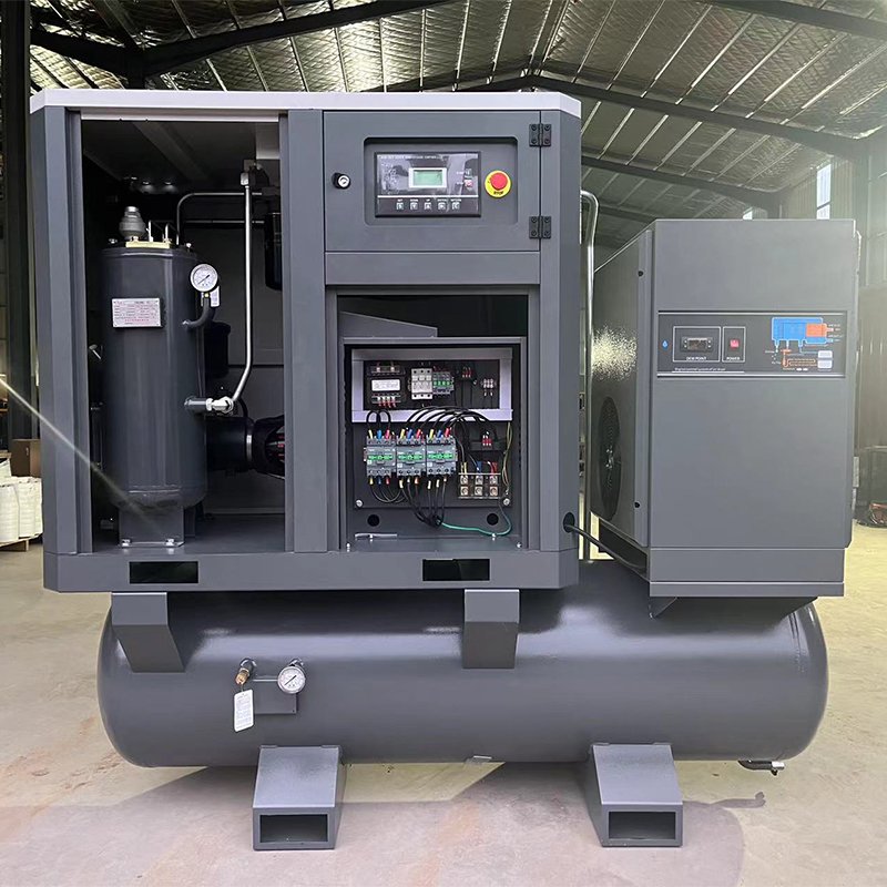 3.7Kw 5Hp 4 in 1 Screw Type Air Compressor With Air Tank