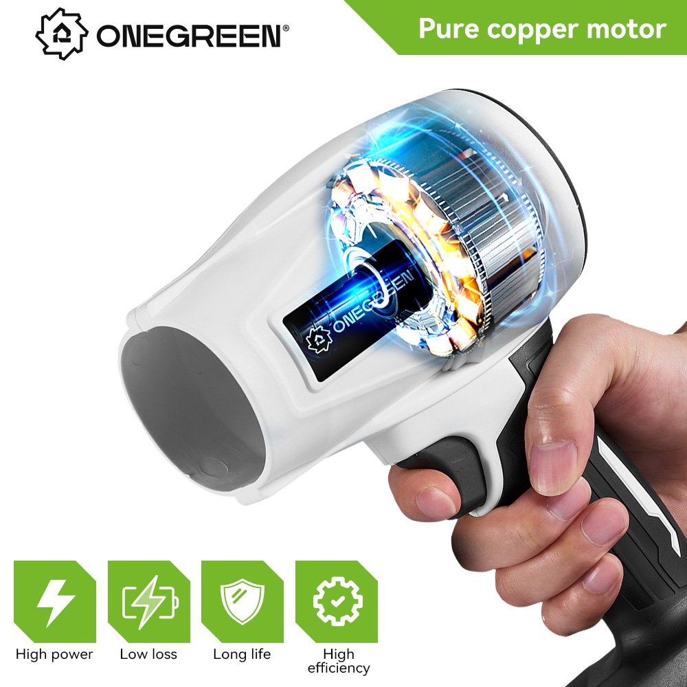 ONEGREEN 900W Electric Cordless Brush 550 Motor Leaf Blower 5000 RPM 21V Snow Blower Turbofan Jet Fan for Makita Pin Battery