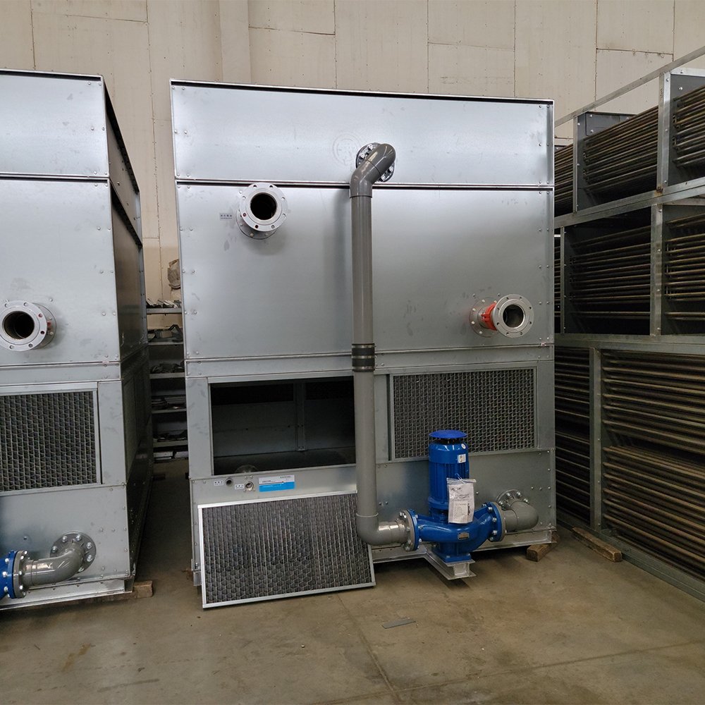 Solid Metal Base Closed Counter Flow Cooling Tower with Easy Transport and Lifting Featuring Motor Fan Pump Core Components