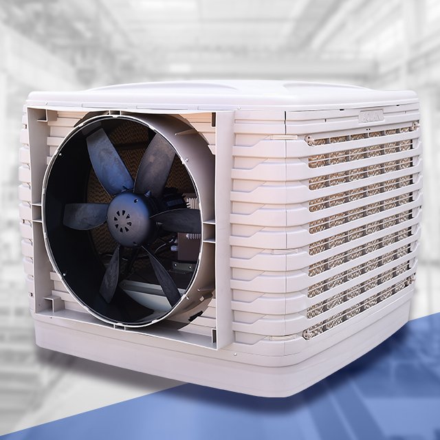 18000 Cmh Axial Flow Grey White New PP Material Evaporative air Cooler Multi-speed, Inverter