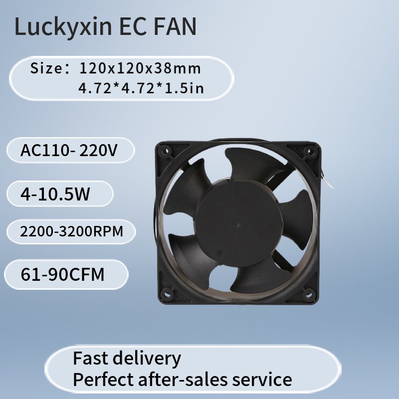 12038 220V 230V 240V 120mm 4inch 50/60HZ EC Fan Ventilation Heavy Duty Industrial Exhaust High Speed Cooling Fan