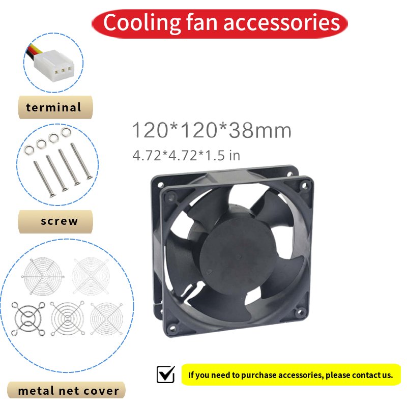 12038 220V 230V 240V 120mm 4inch 50/60HZ EC Fan Ventilation Heavy Duty Industrial Exhaust High Speed Cooling Fan