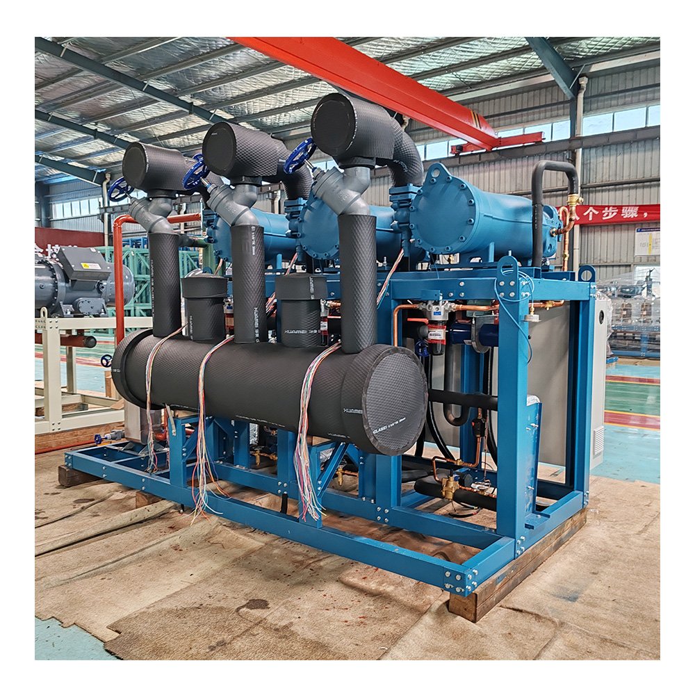 Air Evaporating Cooled Packaged Unit Middle&high Temperature Screw Refrigeration Condensing Units with Screw Compressor