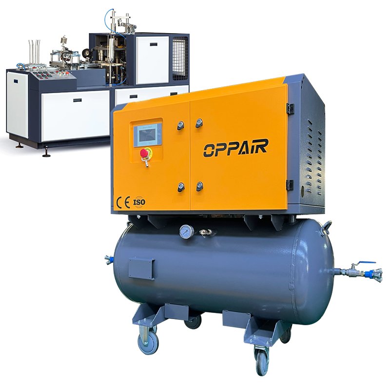 Industrial Integrated 10Hp 7.5Hp 7.5KW 5.5KW Air Compressor With Tank and Dryer Belt Driven Screw Air Compressor