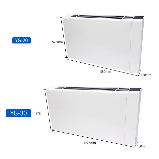 130mm Chilled Water Air Conditioner Floor Standing Fancoil Units Exposed Room Ultra Thin Fan Coil Unit for Heat Pump