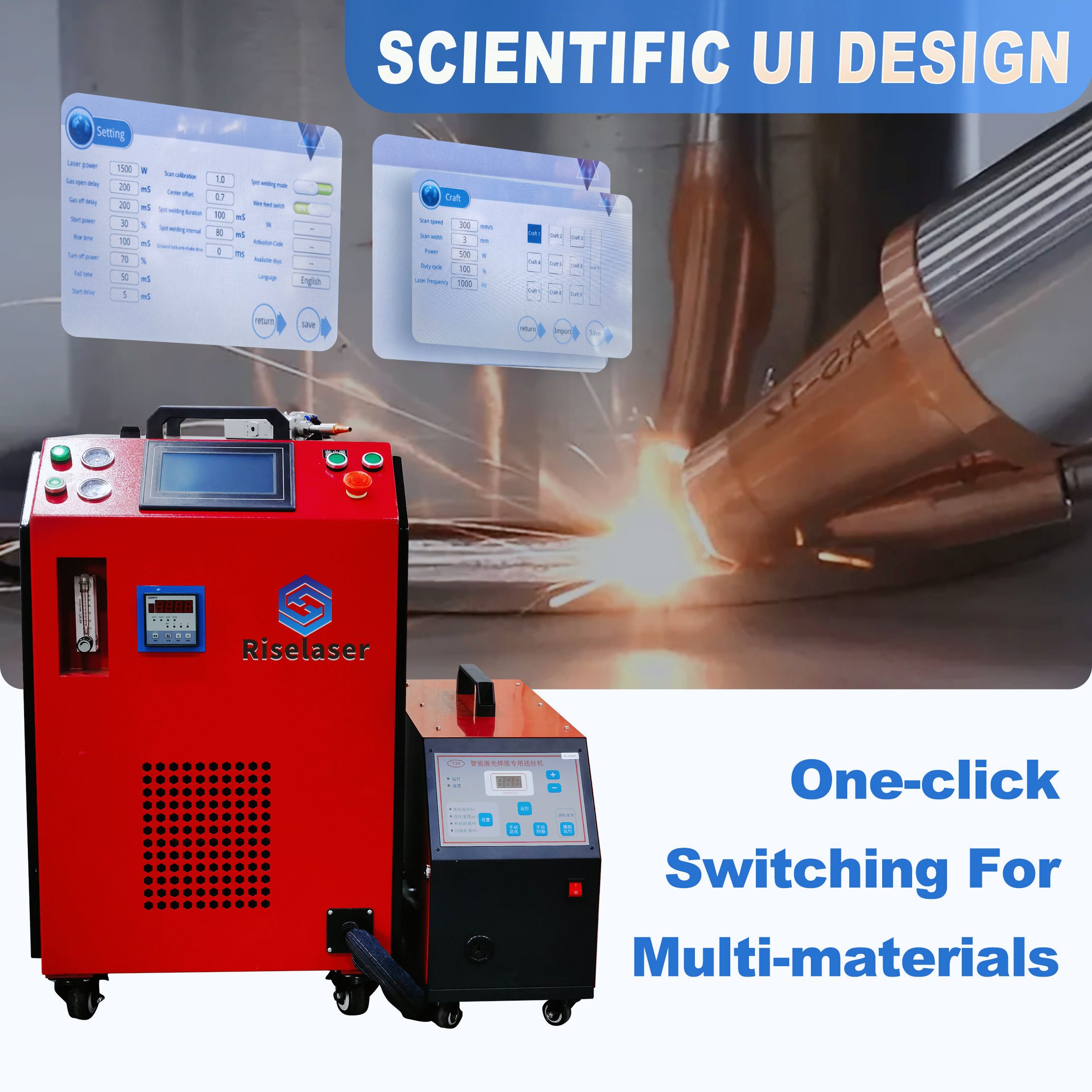 Integrated Nitrogen-purifier Air-cooling Laser Welding Machine 4 in 1 for Aluminum Copper Welding Laser Welder