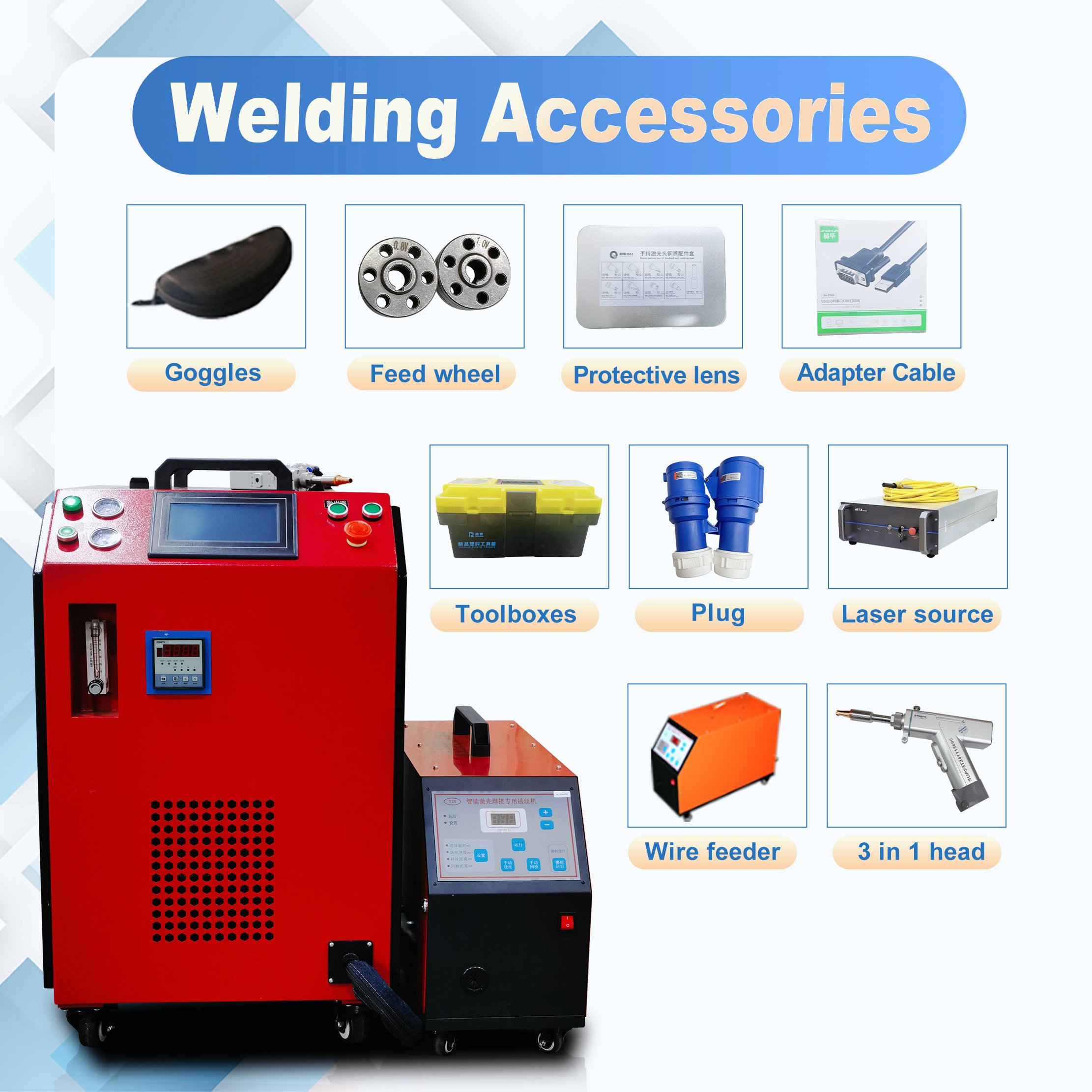 Integrated Nitrogen-purifier Air-cooling Laser Welding Machine 4 in 1 for Aluminum Copper Welding Laser Welder