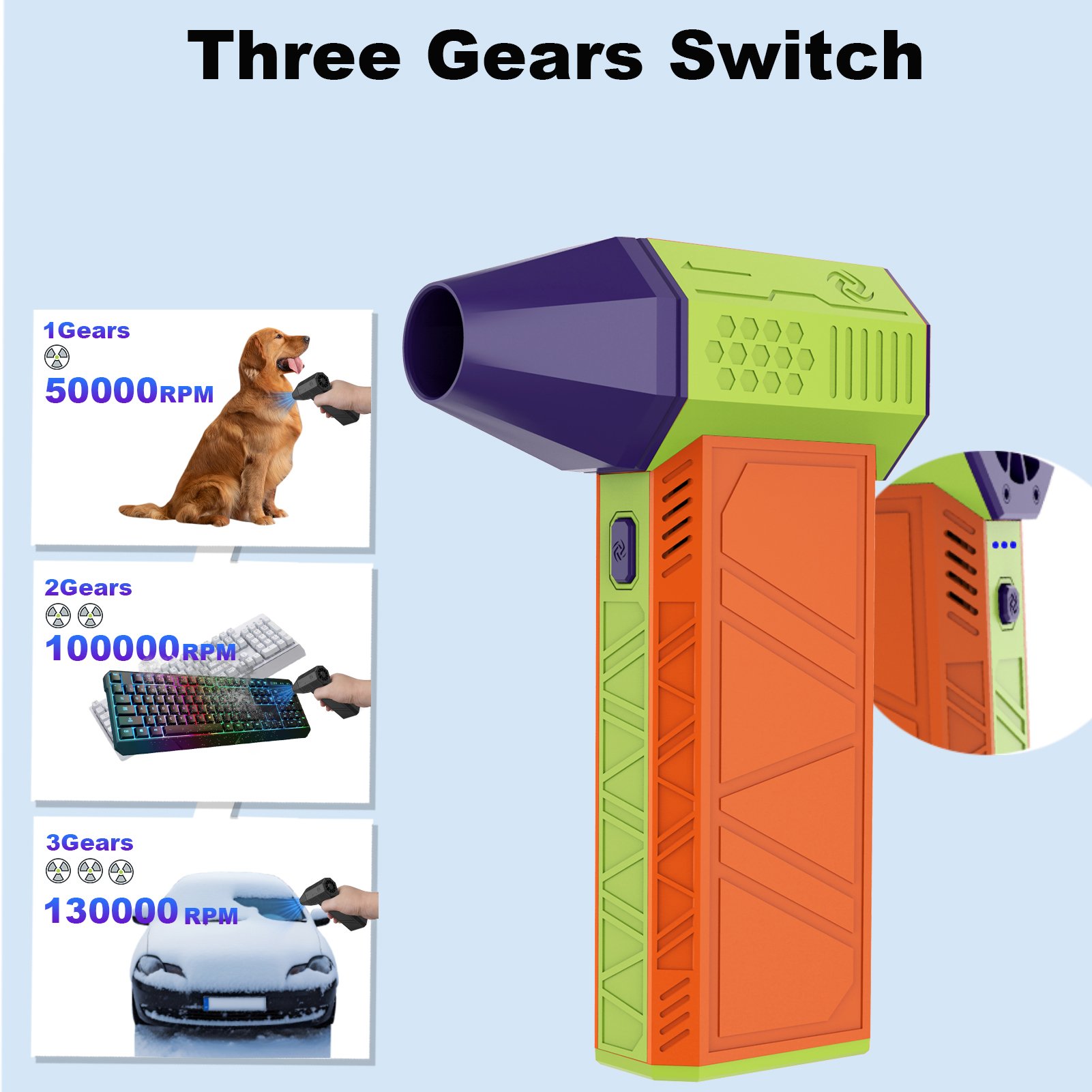 Jarvis Electric air duster 130000rpm air Blower Electric Portable Professional Dryer Blower Hand Wind Jet Fan Portable Blower