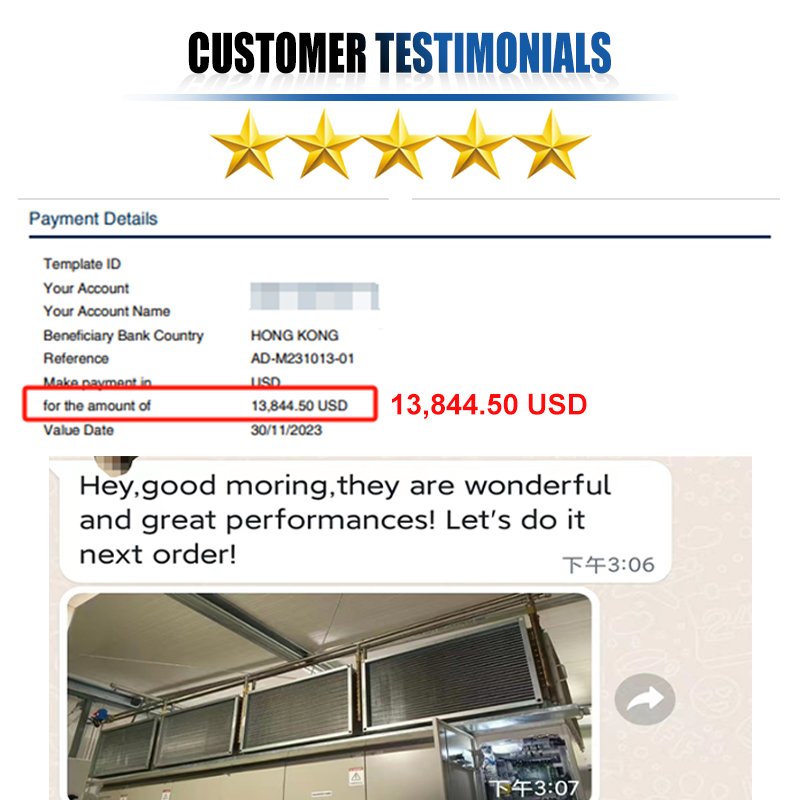 Aidear Factory Price High Efficiency Copper Tube Aluminum Fin Heat Exchanger Commercial Air Conditioner Condenser for Food Grade