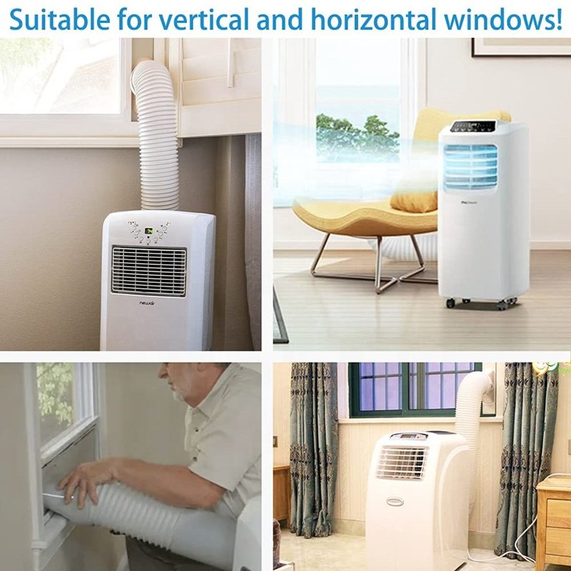 17Inch PVC Four Plates with Exhaust Hose and Adaptor Ac Window Vent Portable Air Conditioner Window Kit