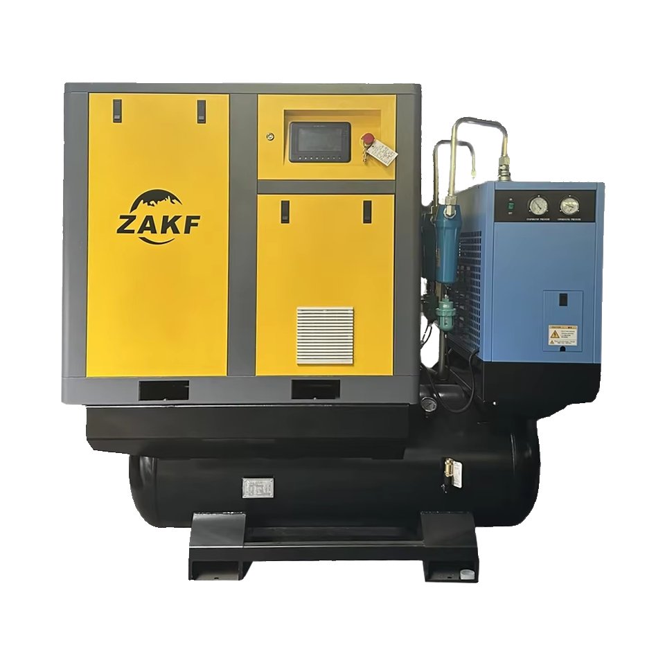 ZAKF 25HP 18.5KW 10BAR 480V60HZ Laser Cutting Integrated Compressors Three Phase Motor 400L Tank All in One Screw Air Compressor