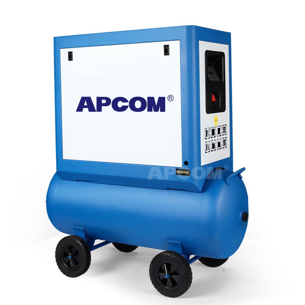 APCOM Factory Direct Portable 3hp 2.2kw-90kw Scroll Silent Low Noise tank Ompresor De Aire Screw air Compressor for Sale