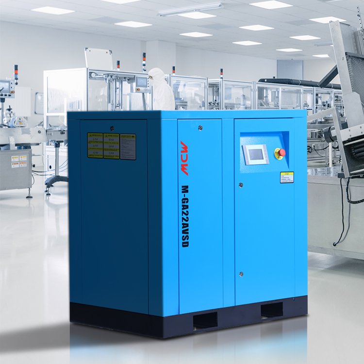 Air Compressor With Energy Saving Silent Oil Less 22kw/30hp 7/8/10/bar CE Electric Rotary Screw VSD air Compressor Manufacturer