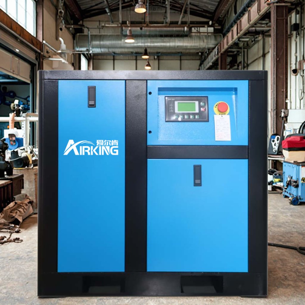 CE Certification 7.5KW 10HP Fixed Speed Screw Air Compressor 7Bar 8Bar 10Bar 12Bar 220V/380V/440V/415V Chinese Supplier Pump PLC
