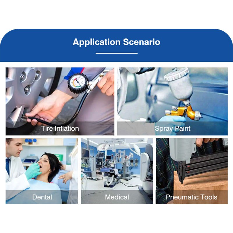 Customize High Quality 1.1kw 50L 200L/MIN 240v 8bar 1.5hp Piston Small Electric Silent Oil Free Air Compressor