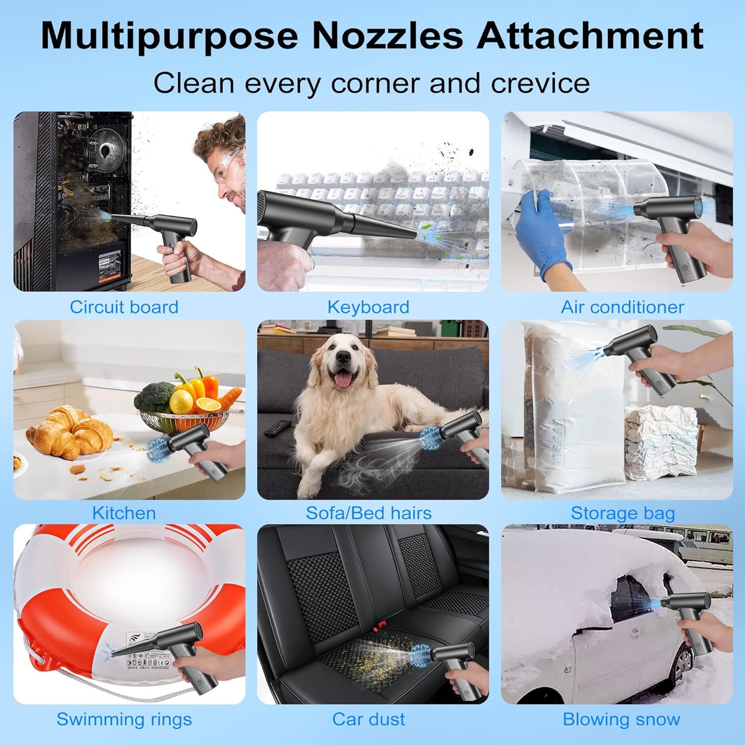 110000 Rpm Mini Powerful Compressed Turbo Jet Fan Barber Air Duster Gun Hair Dryer Air Blower Car Cleaning Tools