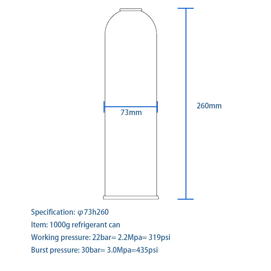 High Quality Empty 2-Pieces Aerosol Tinplate Can Metal Cans For R134a R600a Refrigerant Gas