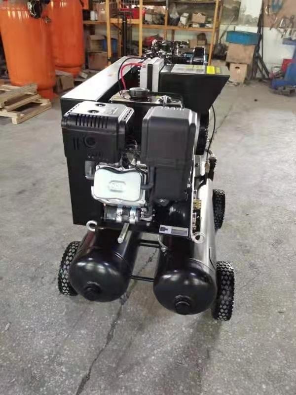 New 3-In-1 3HP Gasoline Engine 100L Double Tank Air Compressor/Welder/Generator Piston Motor with Bearing Home Use Diesel Source