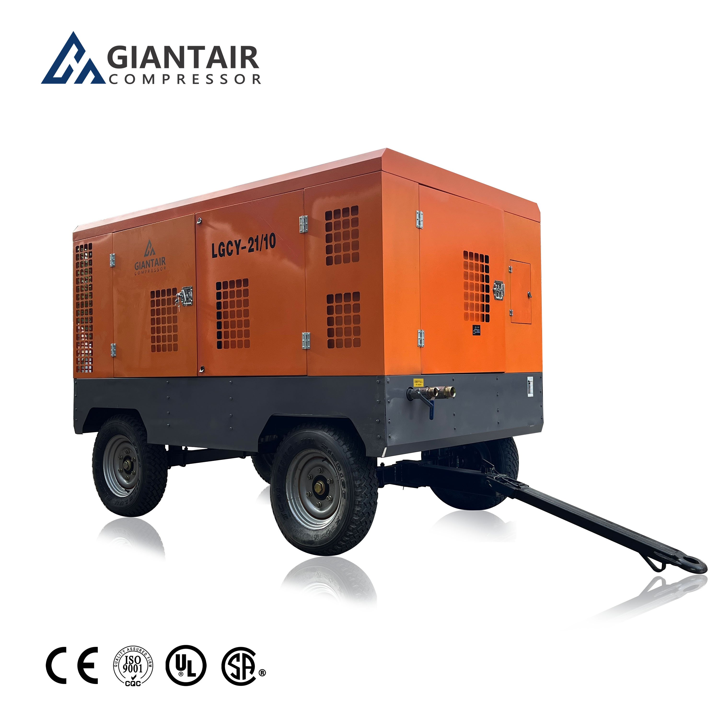 GIANTAIR Portable Screw air Compressor diesel Engine air Compressor Machine Screw Type diesel air Compressor