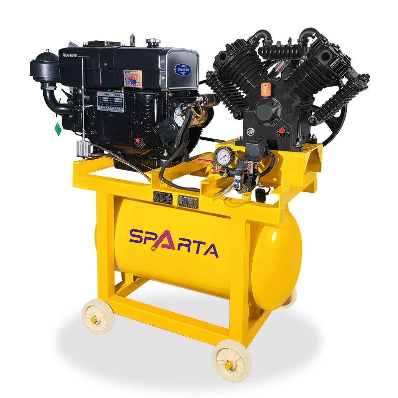 Manufacturer Diesel Portable Piston Air Compressor 185cfm for Truck