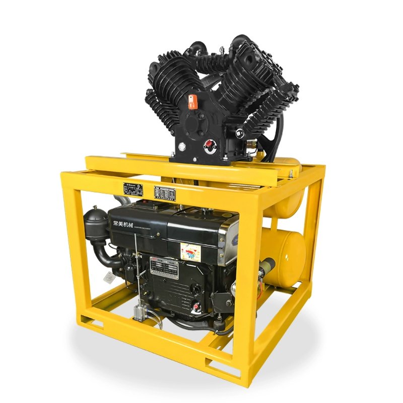 Manufacturer Diesel Portable Piston Air Compressor 185cfm for Truck