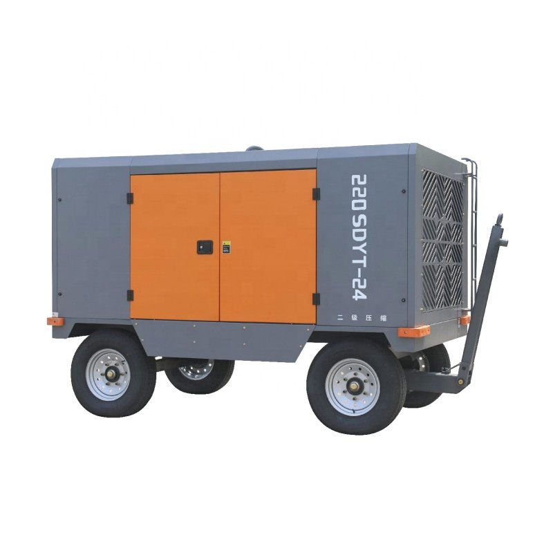 Diesel Engine Rotary Compressor 175cfm 185cfm Portable diesel Screw air Airman Compressor for Urban Construction