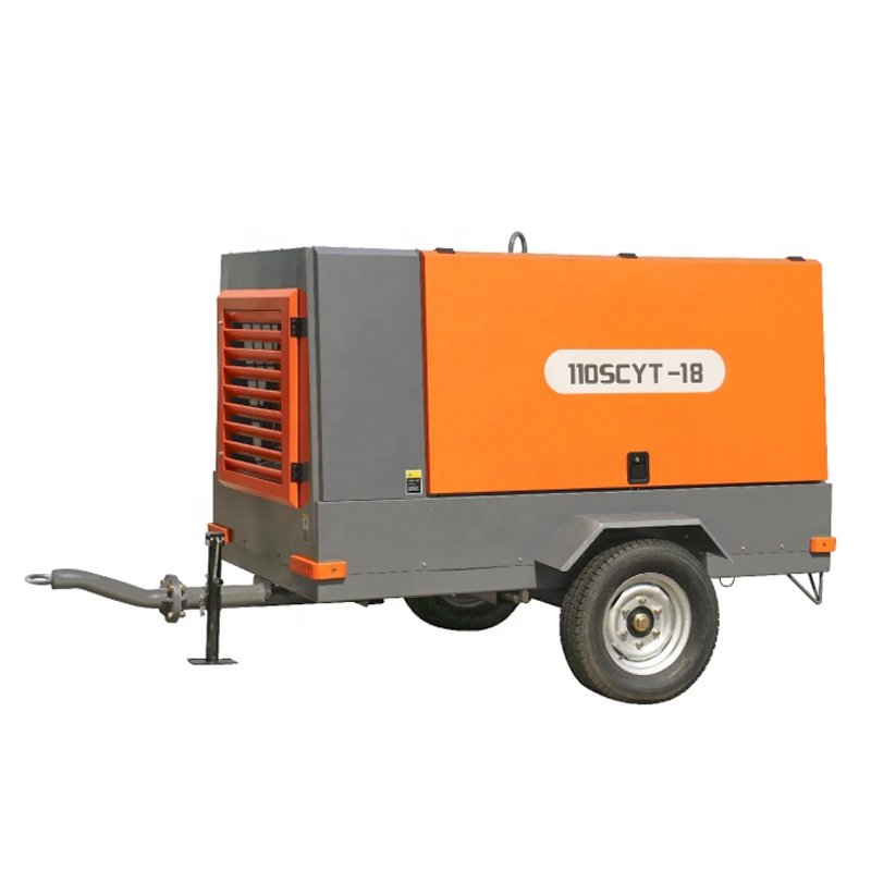 Diesel Engine Rotary Compressor 175cfm 185cfm Portable diesel Screw air Airman Compressor for Urban Construction