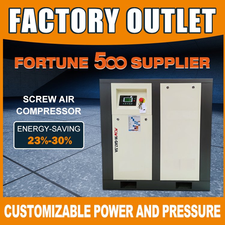 Mandiwi Brand New 7.5KW 10HP Screw Air Compressor New Design Oil Lubrication AC Power Used Air Compressors Industrial Use