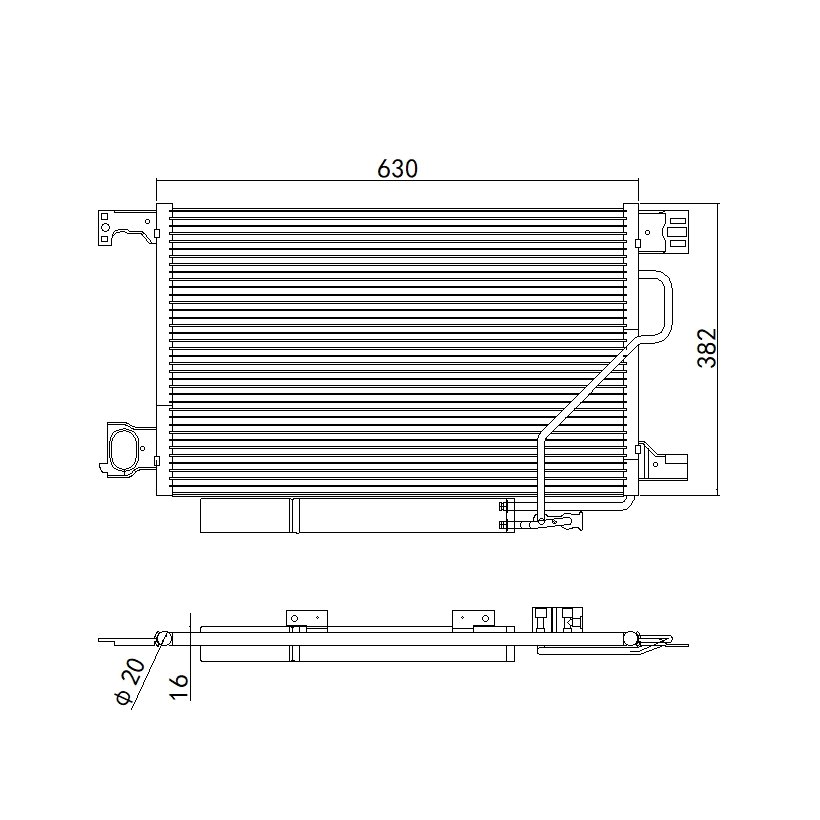 Aftermarket Car Auto Air Conditioning System Auto AC Condenser for MERCEDES-BENZ W203 E320 E350 E355 OEM 2035000854