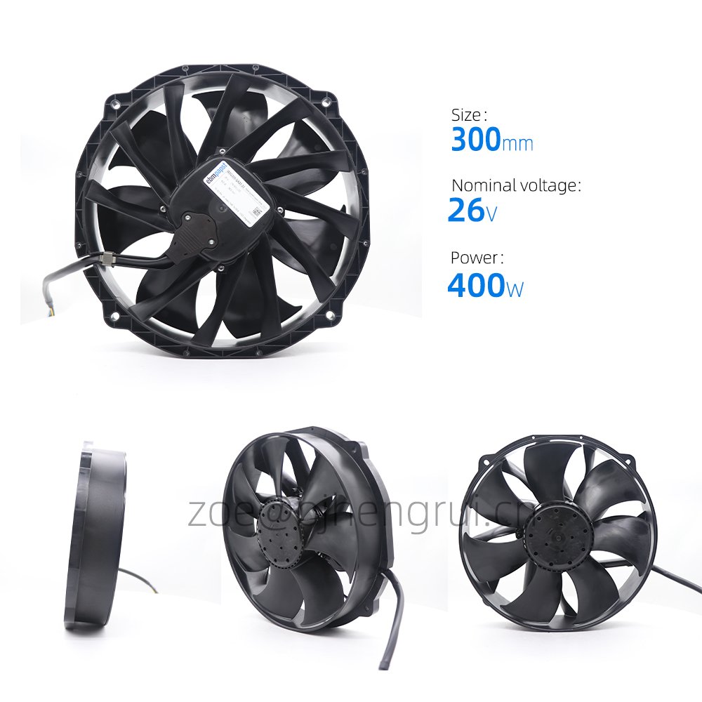 ebmpapst W3G300-BV25-33 W3G300-QX25-33 26V DC 380W 14.6A EC Rail Transit Condenser Automotive Air Conditioner Axial Cooling Fan
