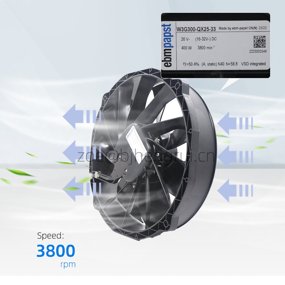 ebmpapst W3G300-BV25-33 W3G300-QX25-33 26V DC 380W 14.6A EC Rail Transit Condenser Automotive Air Conditioner Axial Cooling Fan