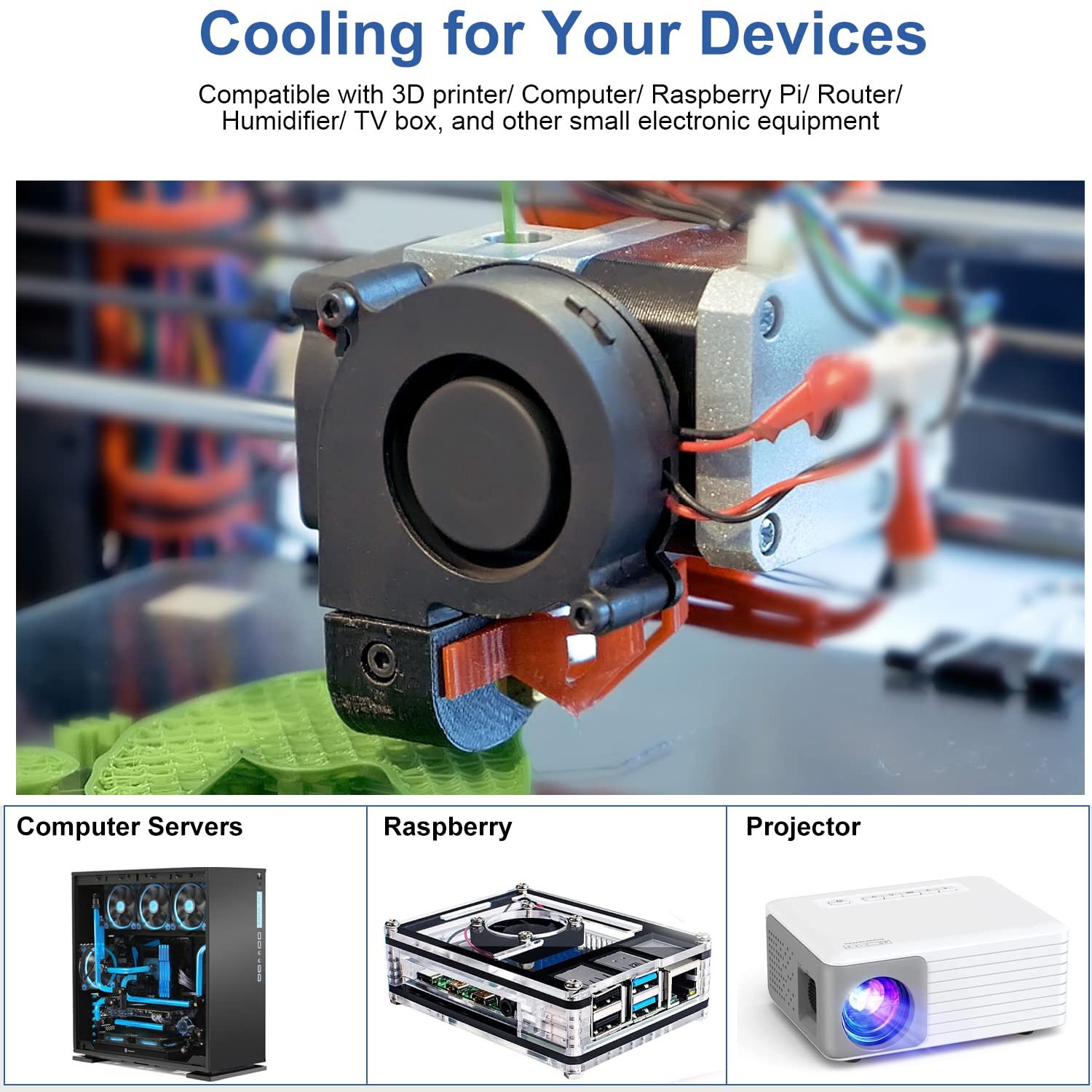 Mini Cooling Fan 50Mmx50mmx15mm 3D Printer Parts 5015 Radial Turbo Blower Fan DC 12V Cooling Fan for 3D Printer