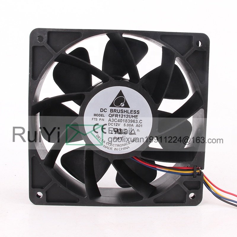 Original Delta 24V 48V DC12V 5.0A EC AC 120x120x38mm 12CM 12038 Large air Volume Ant S7 S9 Ventilation QFR1212UHE Cooling Fan