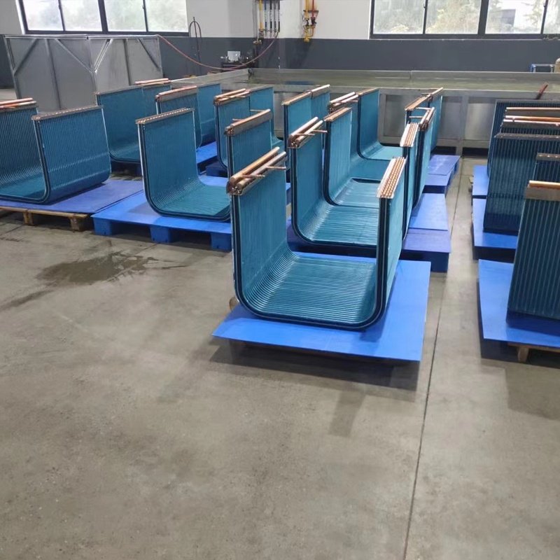 Customized Curved Condenser Coil Bending L Shaped U Shaped Fin-tube Heat Exchanger for Heat Pump Air Conditioner