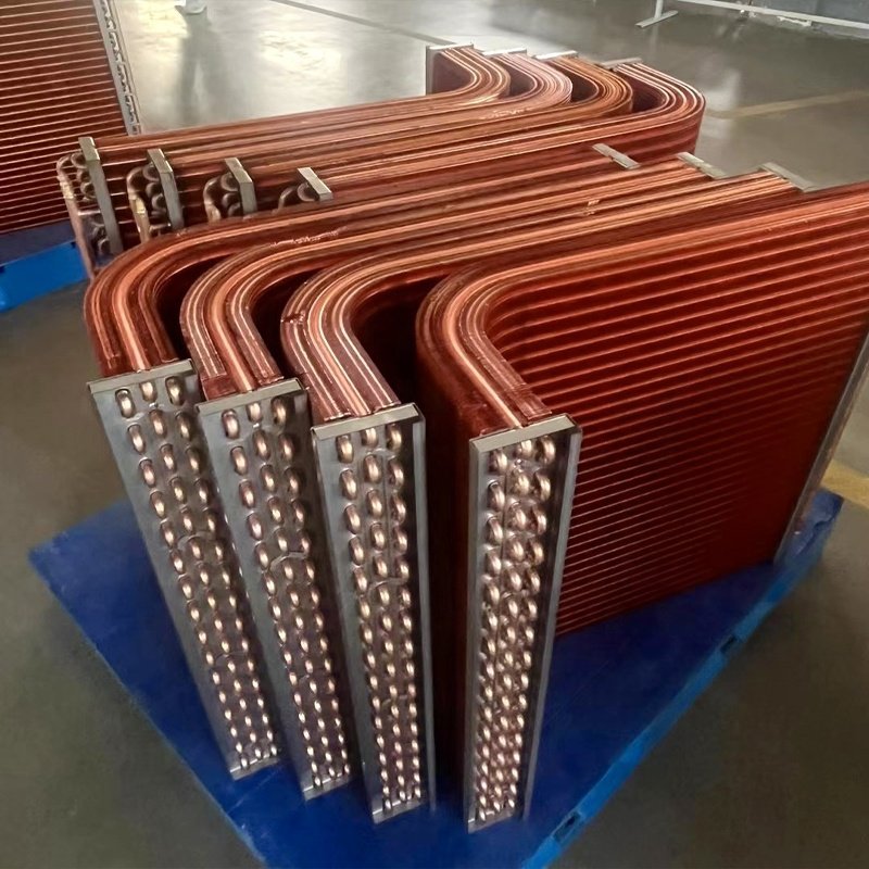 Customized Curved Condenser Coil Bending L Shaped U Shaped Fin-tube Heat Exchanger for Heat Pump Air Conditioner