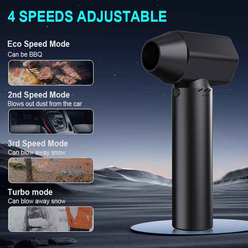 Turbo Powered Jet Dry Mini Blower Air Blower Super Fan for Car Drying Mini Turbo Violent Fan Portable Snow Blower Cleaner