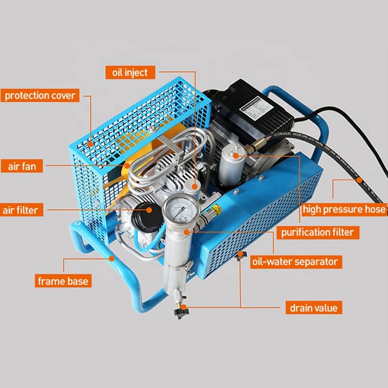 Air Compressor 100 Liter Blue 4500psi scuba Compressor