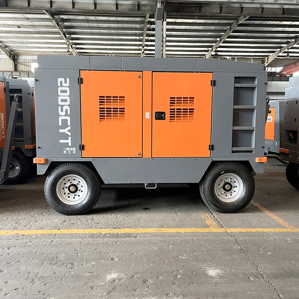 200SCYT 18bar 700scf Yuchai Diesel Engine Screw Compressors Portable air Compressors for Construction Work Mine Drilling Rig