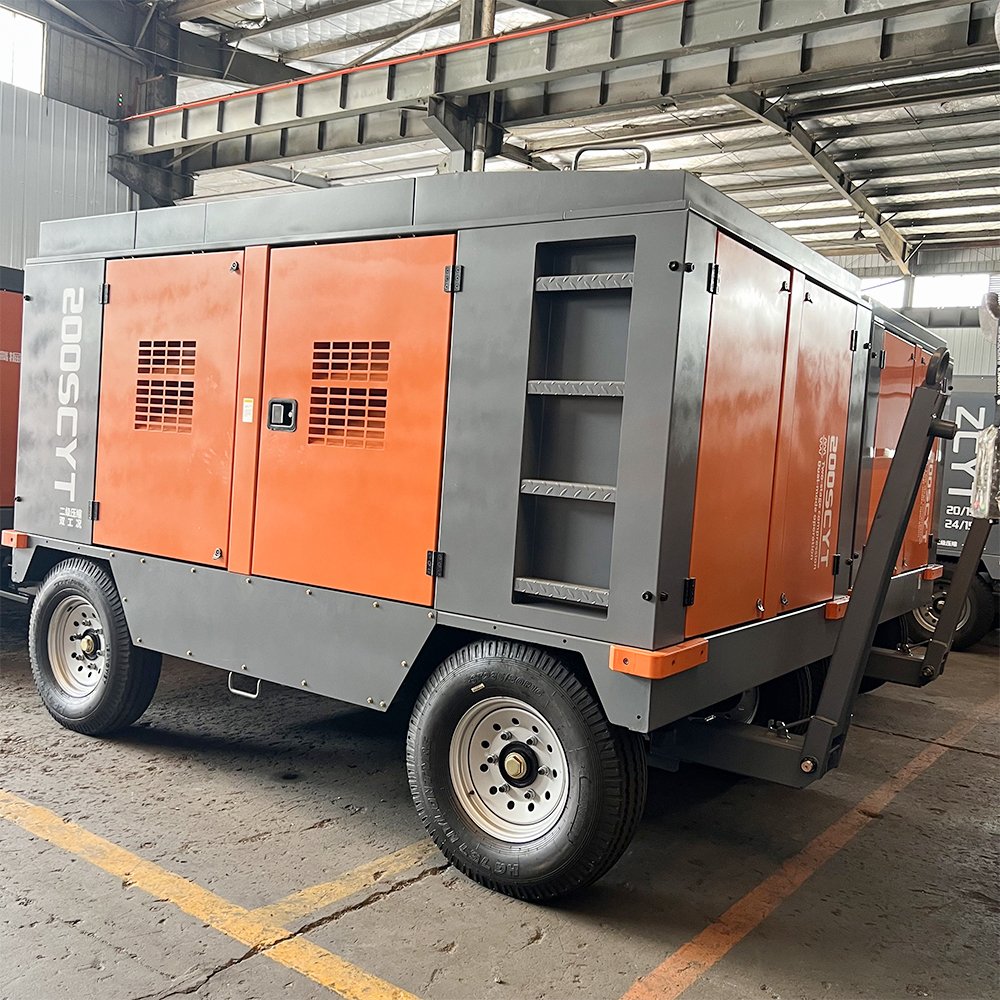 200SCYT 18bar 700scf Yuchai Diesel Engine Screw Compressors Portable air Compressors for Construction Work Mine Drilling Rig